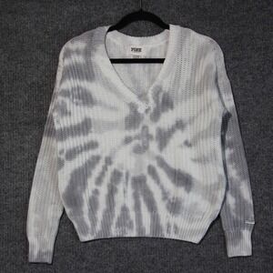 PINK Victoria's Secret Womens XS Tie Dye V Neck Pullover Knit Sweater